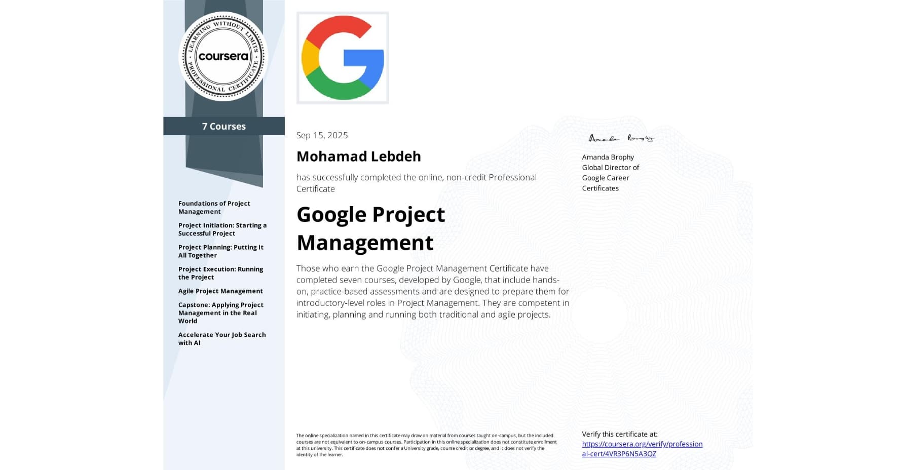 Google Project Management