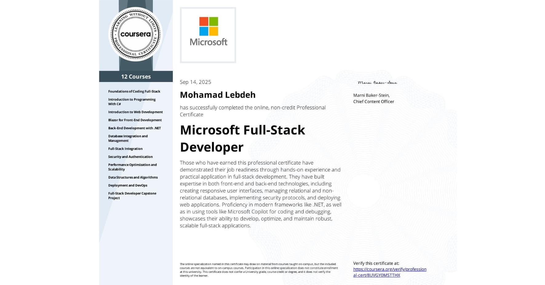 Microsoft Full-Stack Developer